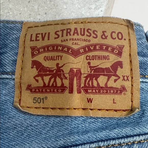Levi's 501 Distressed Jean Shorts - Picture 4 of 4